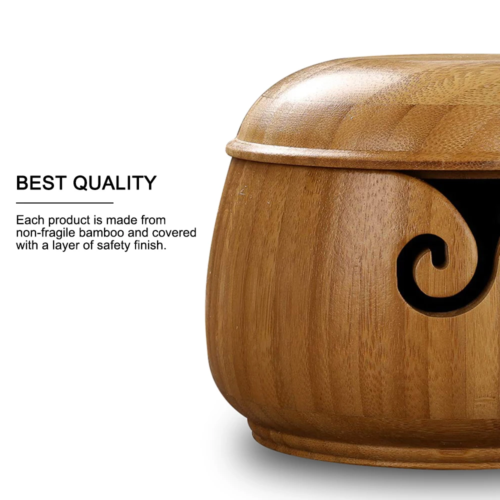 Storage Bowl Crochet Holder Handmade Yarn Wooden Bowl Crochet Storage Bowls Knitting Needle Storage Holder Knitting Accessories