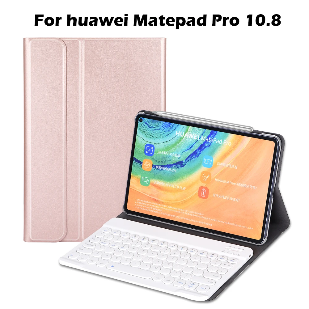 

English Keyboard Case For Huawei Matepad Pro 10.8 inch Round Tablet Keyboard High Quality Pu Leather Case For Huawei Matepad Pro