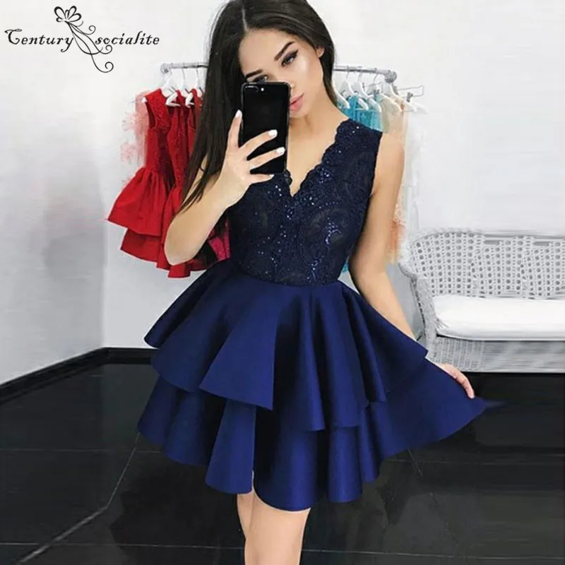 navy homecoming dresses short