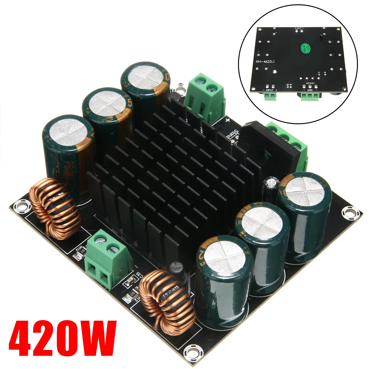 

1pc Professional XH-M253 AMP Boards High Quality 420W Mono Digital Amplifier Board TDA8954TH BTL Mode Module Board