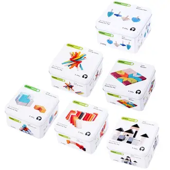 

Wooden Building Blocks Domino Tangram Puzzles Fishing Game Education Kids Toy