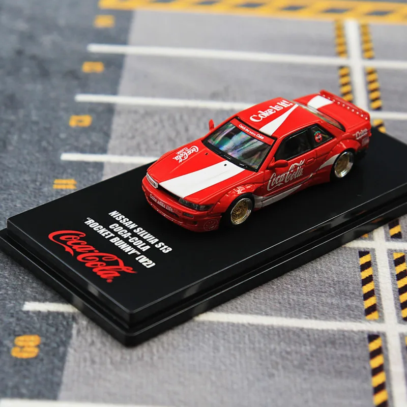 1/64 Diecast Model Car Coke Painting Nissan Silvia S13 Rocket Bunny V2 Perfect Collection Show Toy Holiday Gift | Игрушки и хобби