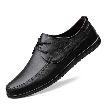 

2020 Men's Breathable Casual Leather Shoes Big Size 36-46 Lace-up Male Shoes Genuine Leather Daily Leather Shoes Four Seasons %