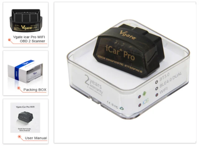20 шт. Vgate iCar Pro ELM327 Bluetooth 3,0 4,0/wifi OBD2 сканер elm 327 Диагностический инструмент - Цвет: WIFI
