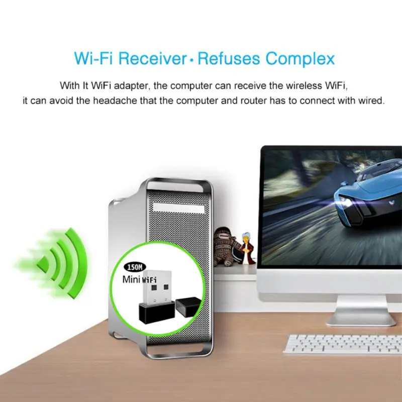 Мини-usb Wi-Fi адаптер 150 Мбит/с Бесплатный драйвер сетевой адаптер WEP WPA шифрование беспроводной карты