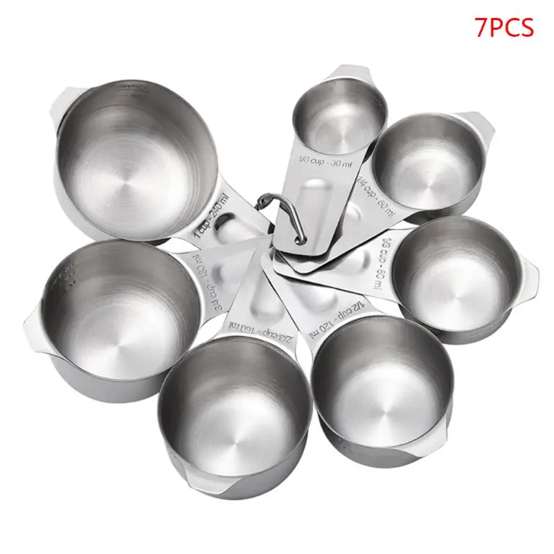7 шт./компл. из нержавеющей долговечной стали мерные чашки Кухня Пособия по кулинарии выпечки ложки и аксессуары