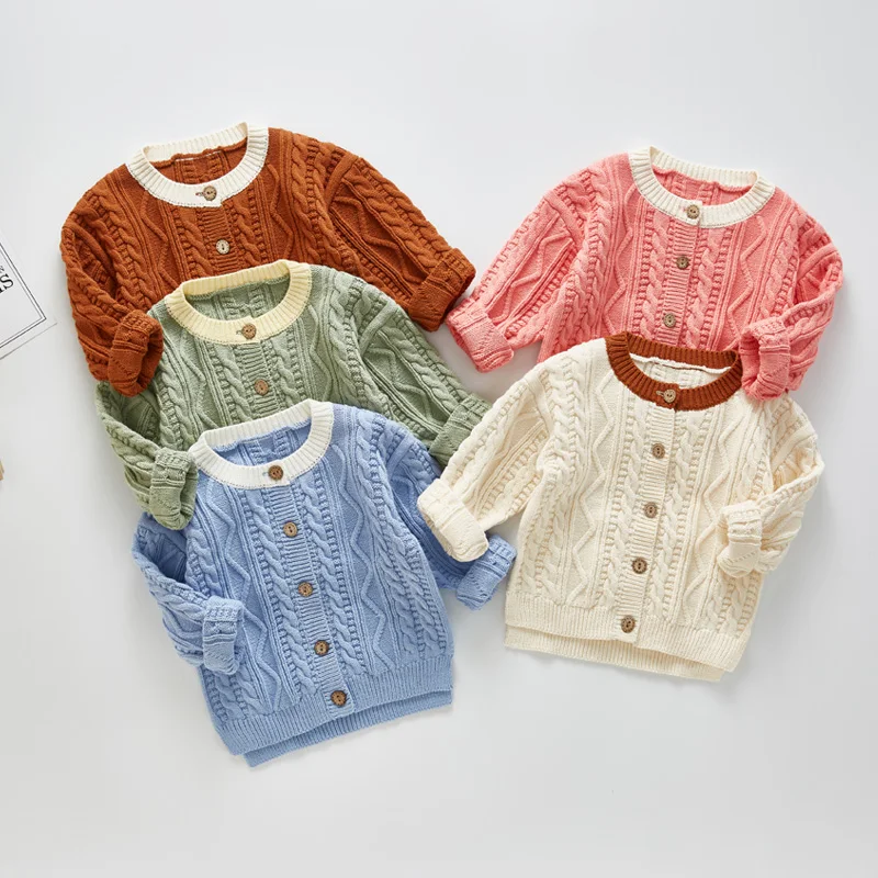 INS/вязаный детский свитер; коллекция года; зимний Кардиган для новорожденных; свитера для маленьких мальчиков; куртки на пуговицах; осеннее пальто для маленьких девочек