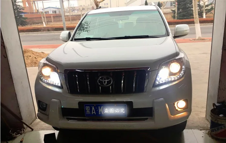 Головной фонарь для Toyota Prado 2010-2013 LC150 фары Противотуманные фары Дневные ходовые огни DRL H7 светодиодный Биксеноновая лампа автомобильные аксессуары