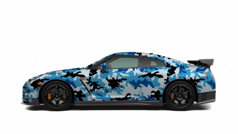 Cheap Sneeuw Camouflage Blauw Zwart Wit Vinyl Camo Auto Wrap Film Met Air Release PVC Lijm Auto Wrapping Stickers