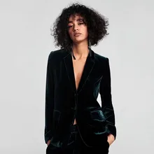 ^^Best Offers Autumn-ink Green Velvet Commuting-up Code One-button Casual Velvet Suit Women 2019 Single Button Women Jackets and Coats ^^Best Offers Autumn-ink Green Velvet Commuting-up Code One-button Casual Velvet Suit Women 2019 Single Button Women Jackets and Coats