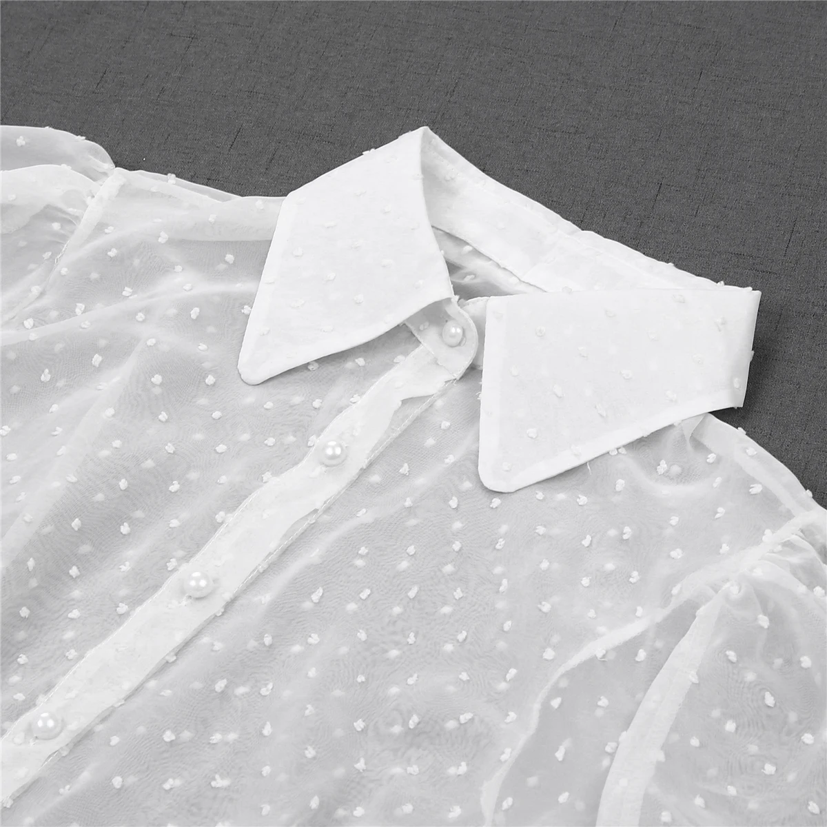 Модные прозрачные женские сетчатые Блузки Топ рубашки прозрачные кружевные топы с рукавами-буффами женские летние повседневные блузки для женщин