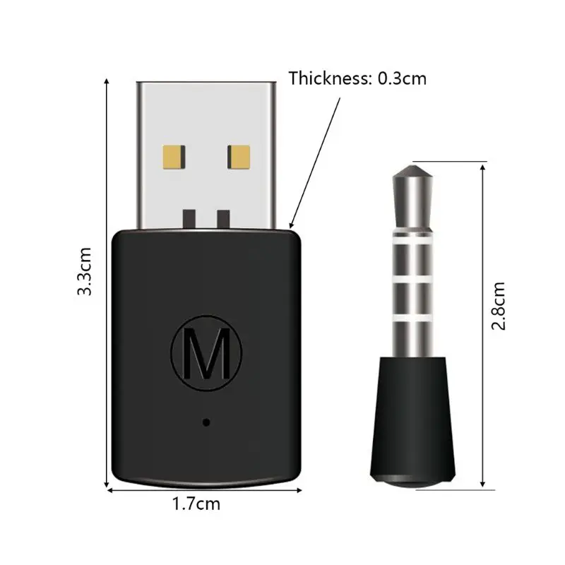 OOTDTY Bluetooth 4,0 беспроводной USB адаптер 3,5 мм ключ последняя версия для PS4 Для Bluetooth гарнитуры наушники микрофон