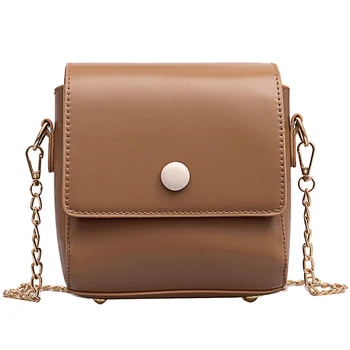 

Women Messenger Bag Quality Leather Chain Strap Female Shoulder Bag Mini Casual Flap Bag Simple Solid Ladies' Crossbody Bag Sac
