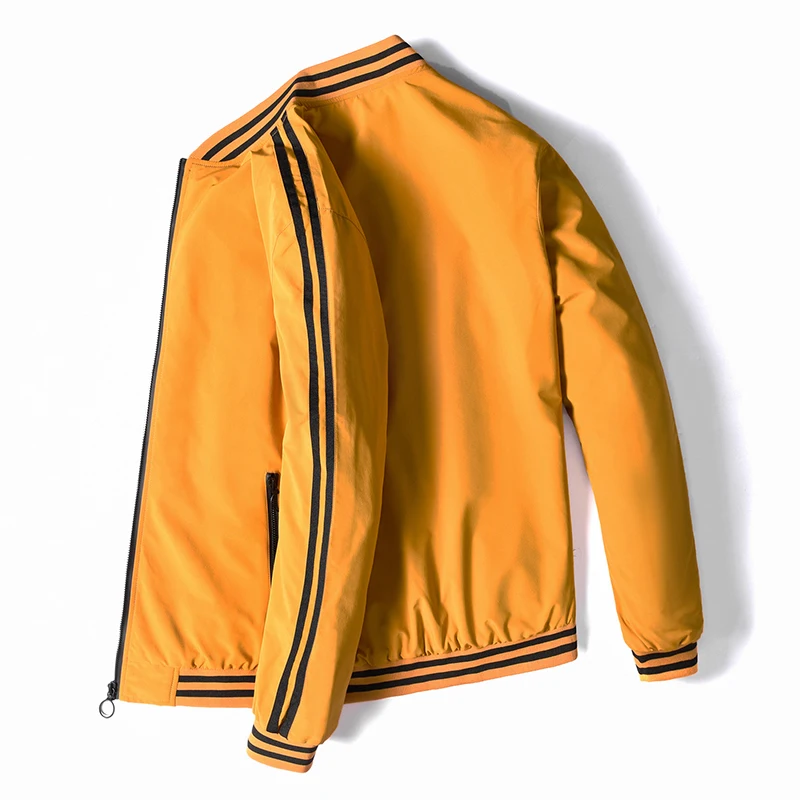 yellow Плюс размер L~ 8XL Мужская спортивная куртка для колледжа Мужская Повседневная ветровка уличная бейсбольная форма бомбер куртки и пальто - Цвет: yellow