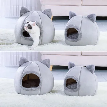 

Pet Dog Cat Tent House Kennel Winter Warm Soft Foldable Sleeping Bed Nest SP99