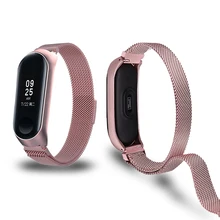 Ремешок для Xiaomi mi, браслет mi Band 4, металлический браслет из нержавеющей стали, ремешок на запястье mi lanese, магнит/Пряжка mi Band, ремешок