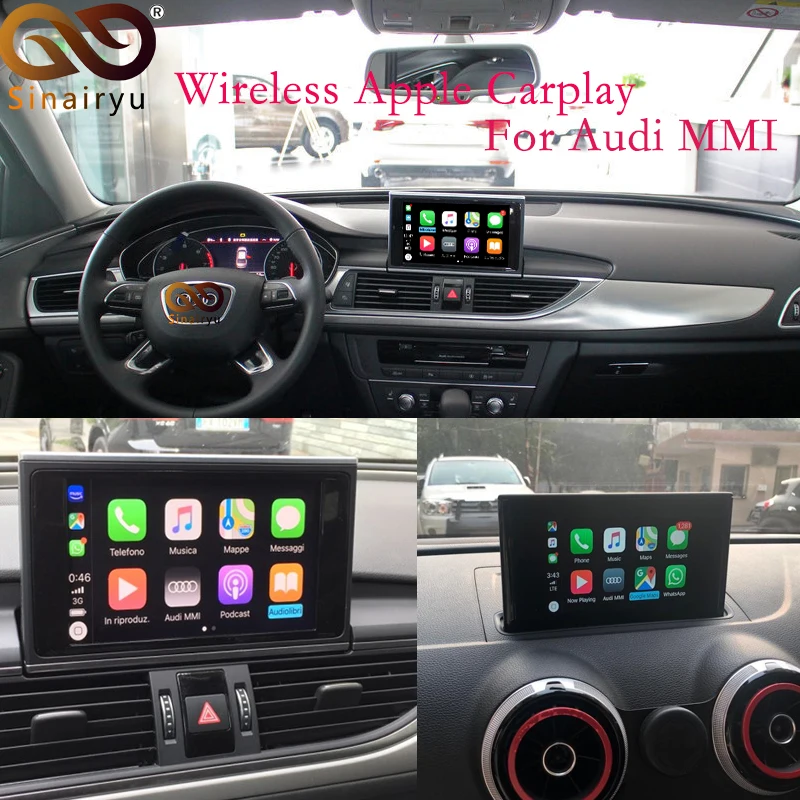 Sinairyu Aftermarket OEM беспроводной Apple CarPlay A3 A4 A5 A6 A7 A8 Q3 Q2 Q5 Q7 MMI решение модернизации с