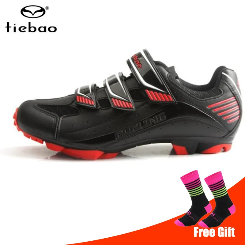 add socks Tiebao велосипедная обувь добавить педаль Набор Sapatilha Ciclismo Mtb chaussure vtt bicicleta мужские кроссовки женские горный велосипед велосипедный спорт - Цвет: add socks