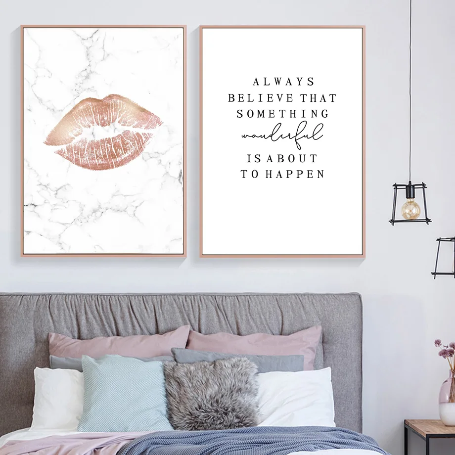 Sexy-Lip-Marble-Believe-Quotes-Fashion-Wall-Art-Canvas-Painting-Nordic-Posters-And-Prints-Wall-Pictures