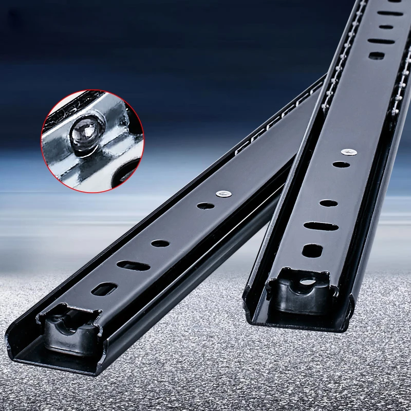 

Stainless Steel Drawer Slides10" - 20" Soft Close Drawer Track Rail Sliding Three-Section Cabinet Slides Furniture Hardware