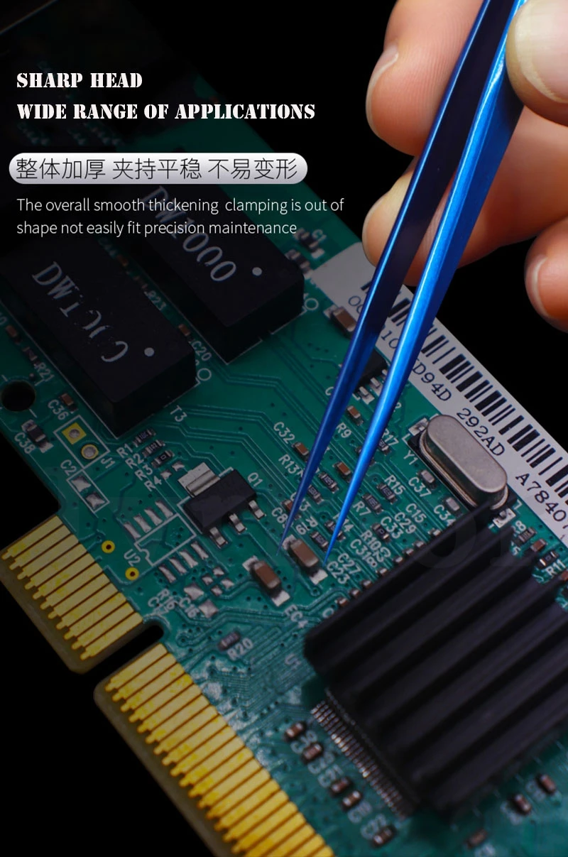 0,009 мм сверхтонкая Серебряная прыгающая линия с ультра-острым прецизионным пинцетом для сотового телефона, материнская плата, печатная плата, обслуживание, сварка