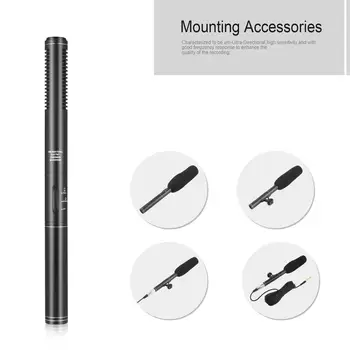 

Interview Microphone Video Camera Camcorder with Cable Condenser Microphone CN
