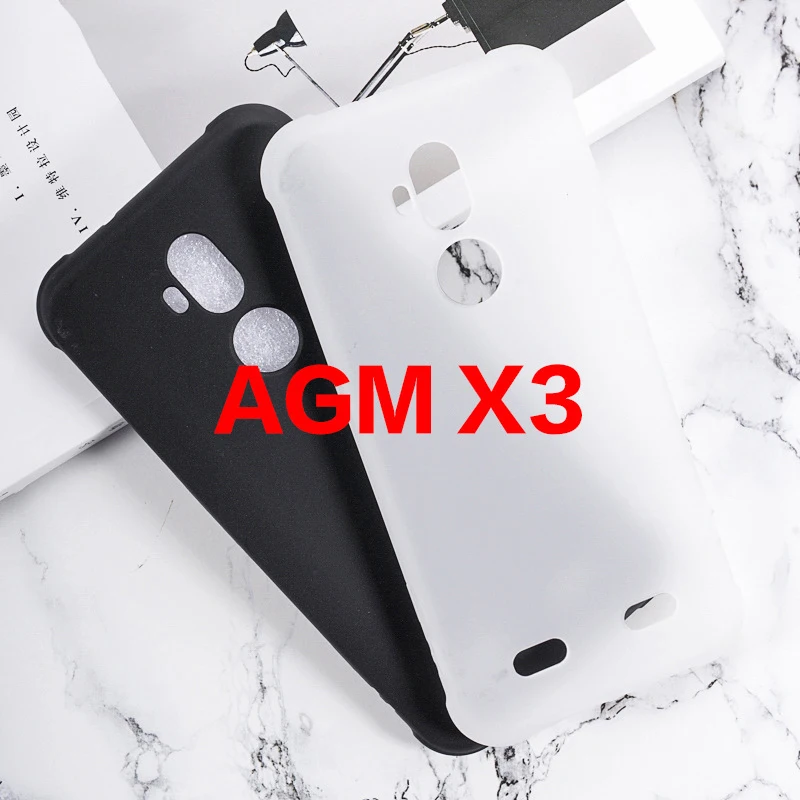

2 Colors Shockproof Matte Phone Shell Capa Coque For AGM X3 Case Silicone Back Cover for AGM X3 X 3 Protective Gel Pudding Case