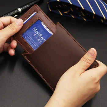 

Leather Wallet Men's Luxury Business Wallet Credit Card Holder Men Vintage Brand Luxury Short Slim Male Purses Money
