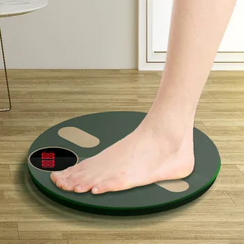 

Light energy Body Fat Scale USB Charging Bluetooth-Body Weight Scale Toughened Glass LED Display Household Weighing Scale Round