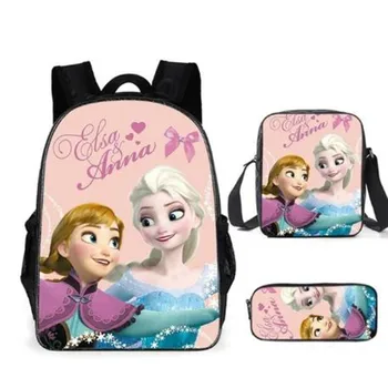 

Disney Girls Snow Queen School Bags Nylon Orthopedic Princess Elsa Backpacks for Primary Students Children Kids Schoolbags