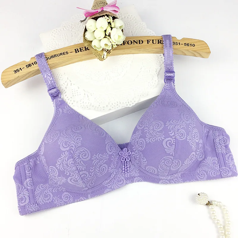 Women Soft Lingerie Plus Size Women Full Cup Wireless Bras Sexy Women Push Up Bra Wire Free solid 0448 - Цвет: 6