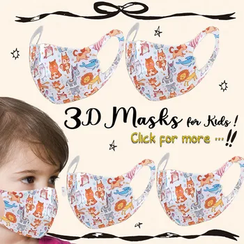 

4PC Fashion Printing Unisex Washable Scarf Neck Printed Children Scarf Neck Face Scarf Neck mondmasker wasbaar