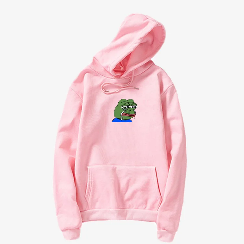 hoody 5 Харадзюку розовый фиолетовый Свитшот топ с принтом Sad frog модная толстовка с капюшоном женская модная одежда - Цвет: hoody 5