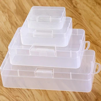 

Professional Multifunctional Storage Box Transparent Rectangular Plastic Lock Buckle Empty Pencil Organizer Stationary Pen Box