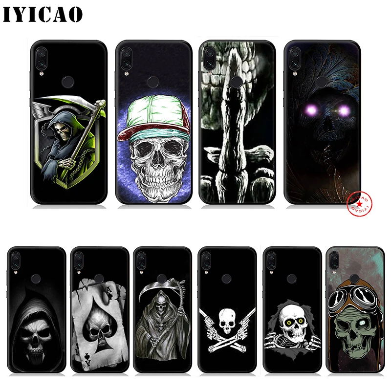 IYICAO Grim Reaper Skull Soft Case for Xiaomi Redmi Note 8 7 6 5 Pro 5A 4X Back Silicone |