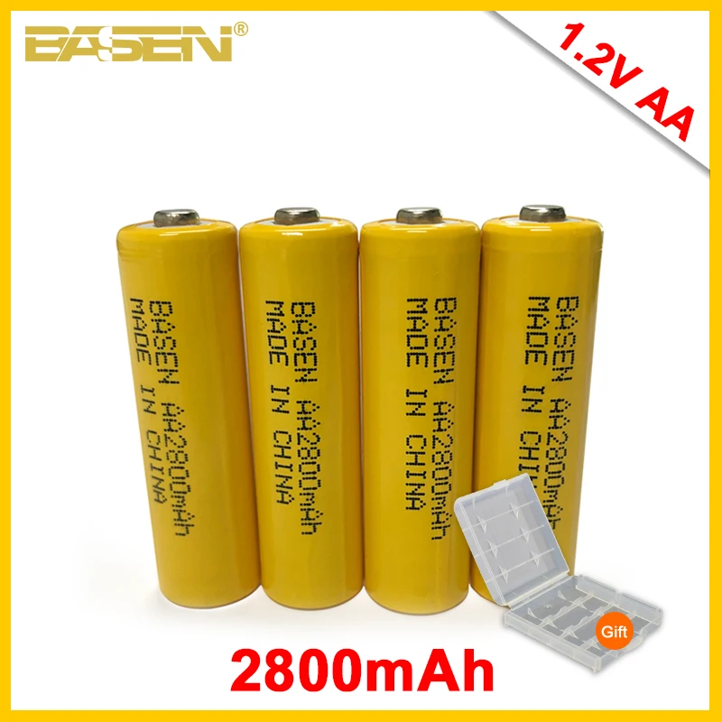 

BASEN 4Pcs AA Rechargeable Batteries 1.2V AA 2000mAh Ni-MH 2A Rechargeable Battery for Camera Flashlight
