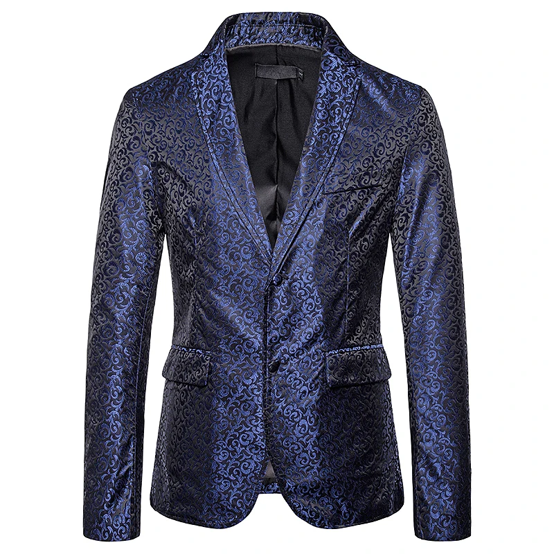 2019 British style men casual Suits Blazers Small flower embroidery pattern suit coat Embossing process mens suit jacket EU size 2019 British style men casual Suits Blazers Small flower embroidery pattern suit coat Embossing process mens suit jacket EU size