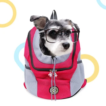 

Pet Oxford Breathable Carrier Dog Backpack Bag Free Your Hands Adjustable Drawing Rope For Travel