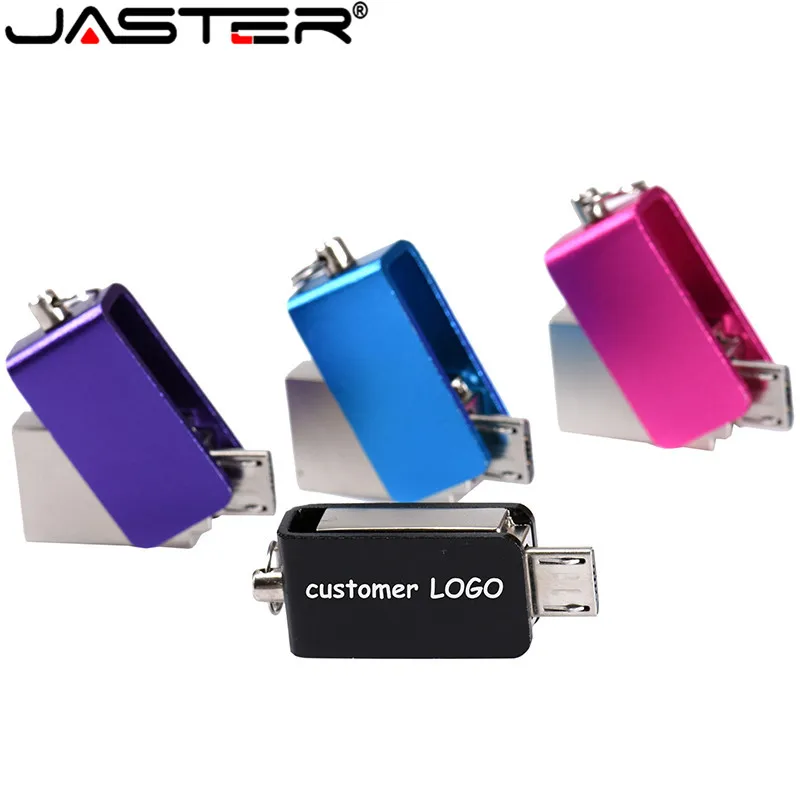 JASTER usb 2,0 флеш-накопитель 4 ГБ 16 ГБ флеш-накопители флешки 32 Гб usb карта памяти 64 Гб OTG металлический usb флеш-накопитель для телефона Android