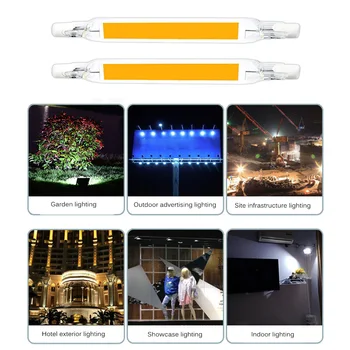 

2 Pcs COB LED Lamp Bulb Glass Tube For Replace Halogen Light Spot Light 118mm AC 110V 230V 15W Energy Saving