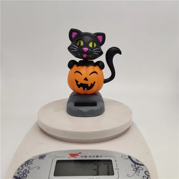 Cross Border Solar Creative Sway Pumpkin Cat Bobble Head Doll Car Decoration Cartoon Decoration Gift CHILDREN'S Toy