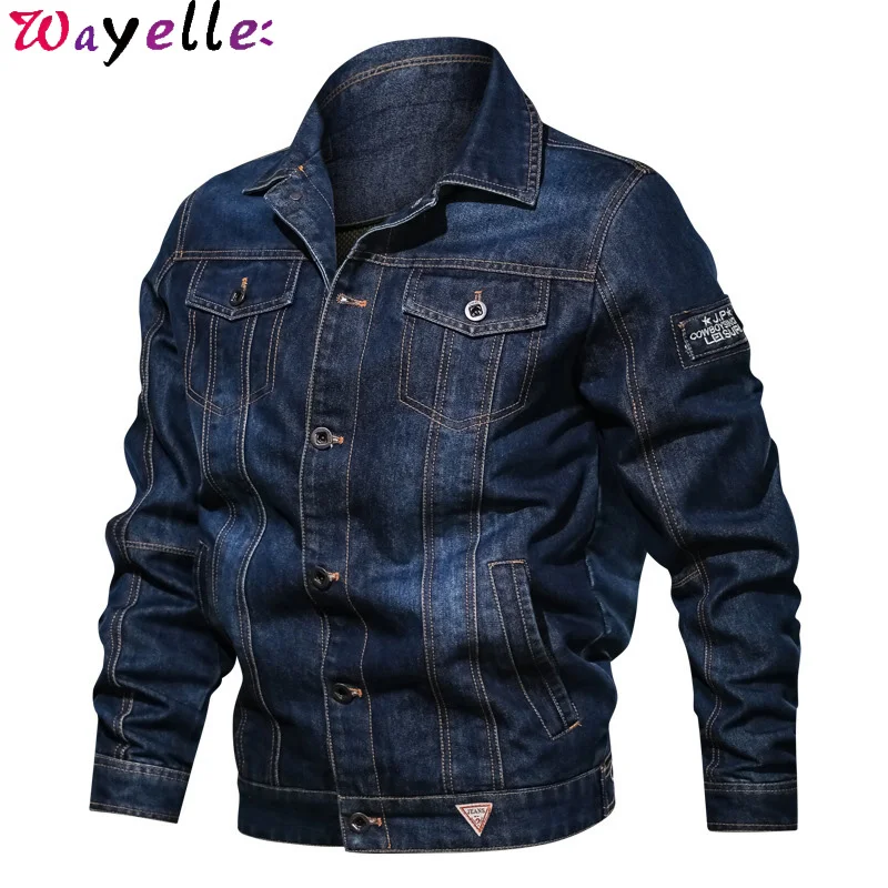 

Spring Autumn Mens Denim Jacket 2019 Trendy Fashion Ripped Mens Jean Jackets Male Bomber Windbreaker Cowboy Coats Plus Size 6XL