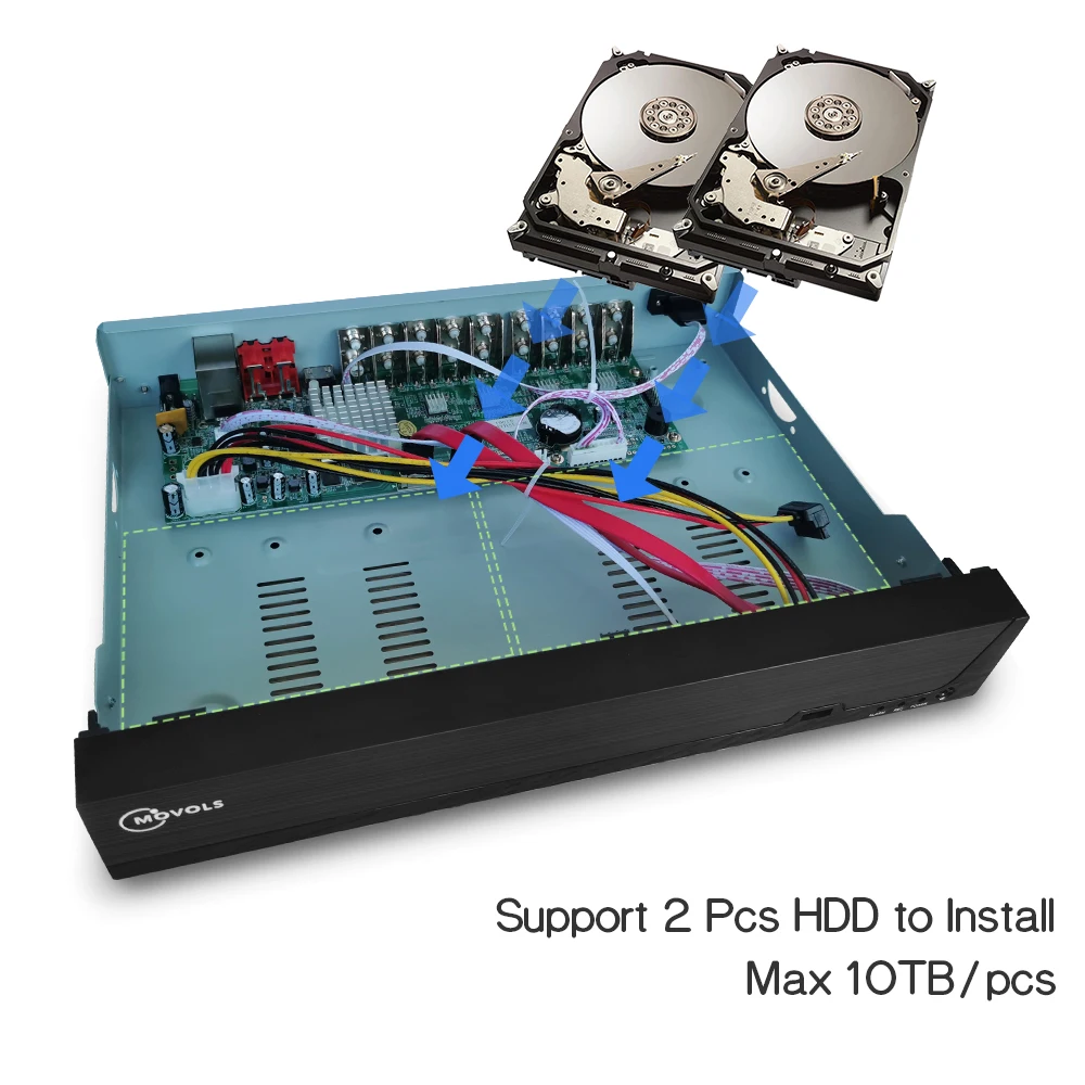 MOVOLS DVR 16CH CCTV видео рекордер для AHD камеры аналоговая камера IP Onvif P2P 5MP H.265 SATA