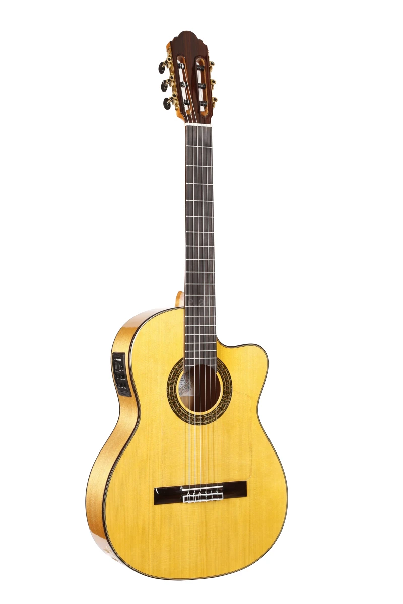 3" электрическая гитара фламенко с твердой ель/Aguadze тело, Профессиональная ручная электрическая классическая гитара VFG-AS
