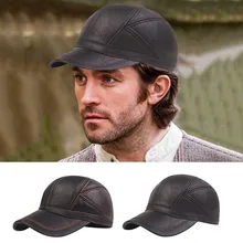 Модная зимняя мужская кожаная повседневная шапка, утолщенная шляпа среднего возраста, кепка Topee