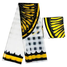 Горячая Распродажа Gahna сетка Стиль атласная шелковая ткань с органзой лента Африканский Воск дизайн высокое качество 4+ 2 ярдов для свадебной вечеринки ткань