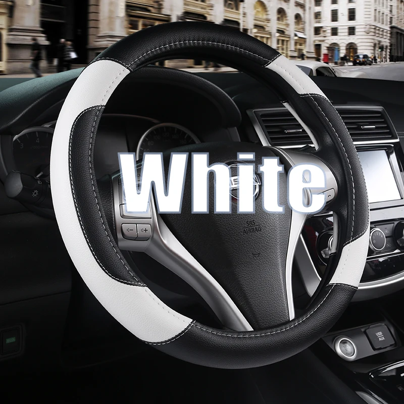 Вышивание искусственная кожа Чехол рулевого колеса автомобиля для Lada Largus Nissan Almera