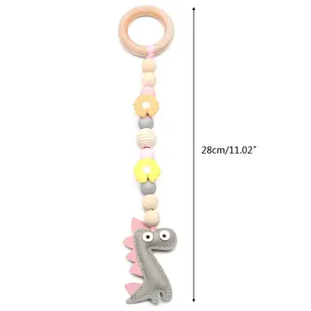 

Baby Nordic Gym Frame Pendants Rack Hanging Beaded Wood Ring-pull Toy Decoration K1KC