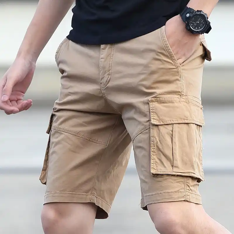 Icczana Men S Street Chic Military Going Out Chinos Shorts Tactical Cargo Shorts Bermuda Homme Joggers Khaki Army Green 22028 Casual Shorts Aliexpress