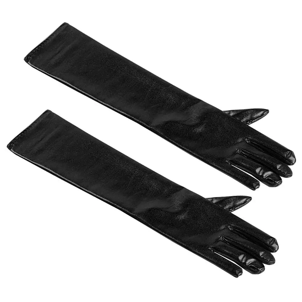 

Black Sexy Long Glove for Women Exotic Appeal Gloves Fetish Faux Leather Gloves Clubwear Catsuit Cosplay Costumes Mittens